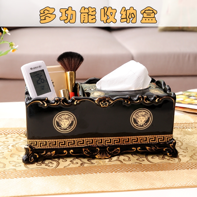 Eurostyle Extravaganza Ceramic Paper Towel Box Toilet Paper Cartridge Multifunction Remote containing box Living room Living Room Tea Table Pendulum