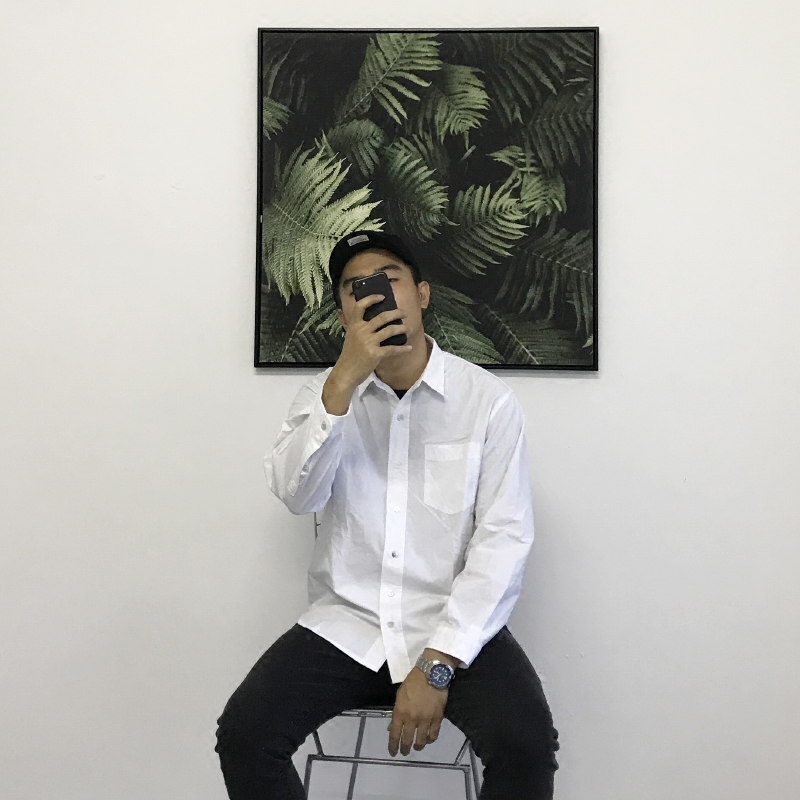 RKHL小温 秋季新款韩版简约纯色衬衫男长袖薄款学生宽松休闲衬衣
