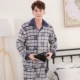 Đàn ông mùa thu và mùa đông dày flannel dài tay cardigan hoạt hình nhung san hô phù hợp với kích thước lớn đồ ngủ ấm bộ khủng long Nam giới