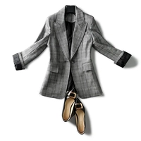 Hsi quận đến Tây Anh phong cách áo khoác phụ nữ Slim chic nhỏ phù hợp với áo khoác nữ ins blazer áo công sở nữ