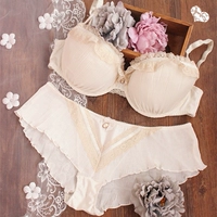 Chiffon Super Fairy Sữa trắng Kích thước lớn Fat MM Cô gái đồ lót Bra Plus Extra Large Full Cup Dễ thương Set Big vú bikini đi biển đẹp