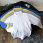Mùa thu Nhật Bản rắn màu đơn giản áo thun dài tay nam cotton cotton thương hiệu mùa thu trẻ sinh viên áo thun áo phông polo