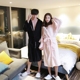 Phiên bản Hàn Quốc của Gao Junxi áo ngủ vài chiếc khăn bông áo tắm rộng kích thước đồ ngủ mùa xuân và mùa thu dài trùm đầu dịch vụ nhà - Night Robe shop do ngu  Night Robe