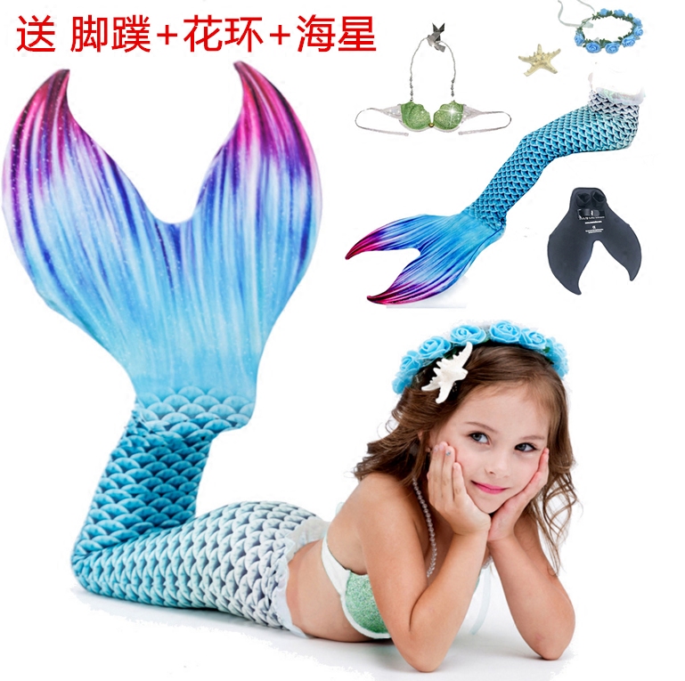 2020 new girl mermaid tail mermaid costume set princess children mermaid swimsuit bikini children skirt