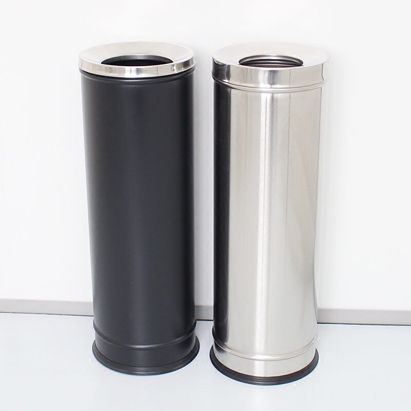 Thickened stainless steel round bevel trash can heightening uncovered peel bucket hotel dressing room toilet paper trash can