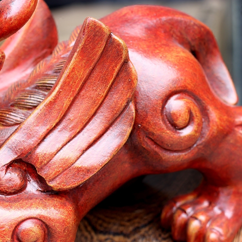 Jingdezhen violet arenaceous animal skins mound the mythical wild animal in the feng shui town house to ward off bad luck, rich ancient frame mesa sitting room of Chinese style furnishing articles