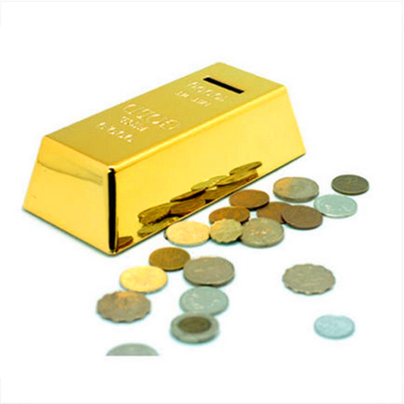 Creative Yellow Gold Bar Gold Brick piggy bank Piggy bank Coin storage tank Practical money box Mother's Day Birthday gift