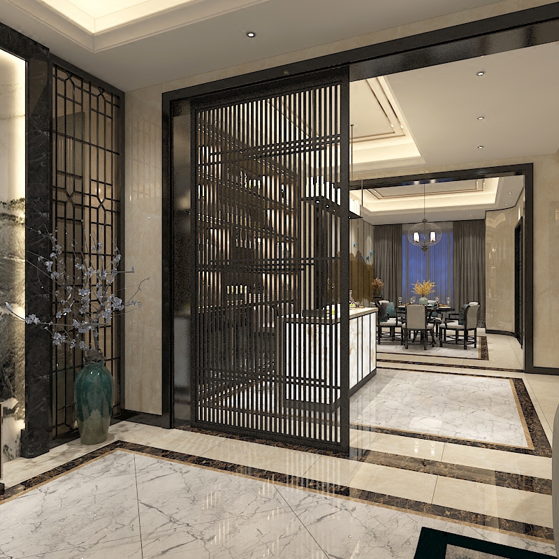 Modern Chinese folding screen partition solid wood fence Xuanguan bedroom Book room Living Room Hotel Dining Room Dining Room Seats screen Flowers