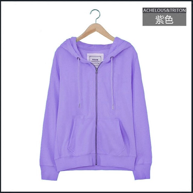 Spring and Autumn Sweater Women's Hooded Loose Thin Zipper Top Women's Velvet Hooded Sports Casual Jacket