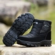 Giày nam mùa đông tuyết cộng với nhung mềm chống trượt giày cotton ấm trung và cũ ngắn giầy boot nam Giày ống