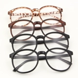 Ретро очки коробка женская корейская круглая лицо Big Black Frame Flat Lights Glasses Мужской прилив полный кадр полная рама личности для глазного каркаса