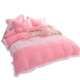 Cotton công chúa trái tim phong cách váy 1,8m giường 2 mét trải giường chăn bông phủ giường bông ren in bốn bộ