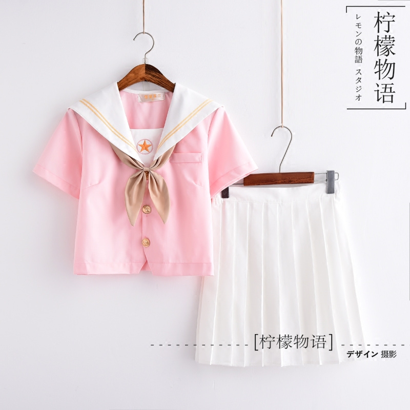 Sakura light pink Japanese jk uniform embroidery class uniform School uniform Sailor uniform Student uniform Graduation uniform College style suit Female