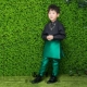 Trang phục catwalk mới cho trẻ em trình diễn T sân khấu biểu diễn quần áo màu xanh đậm trẻ em khăn choàng phù hợp với trang phục phù hợp với thủy triều