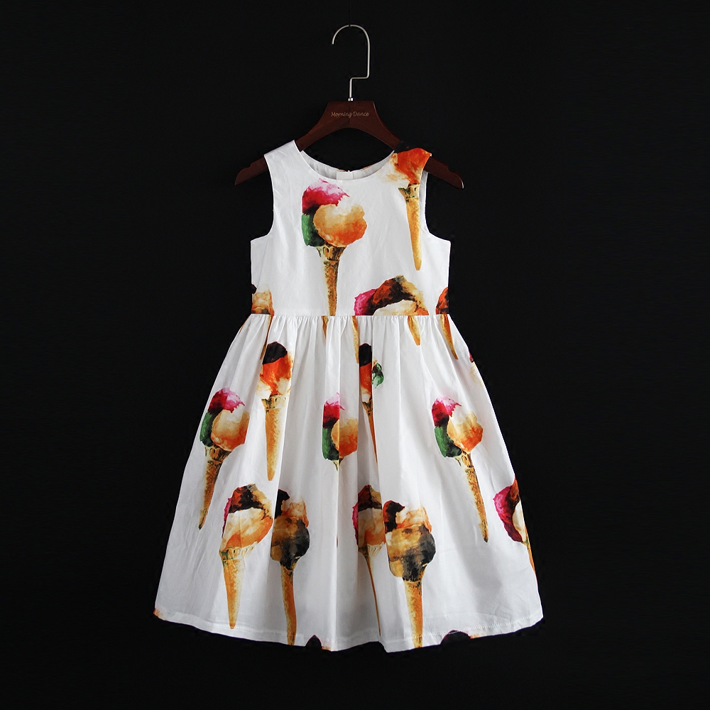 2022 Summer new girl's pure cotton foreign dress Children's vest skirt baby princess nepotism maternal dress foreign pie