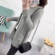 2018 xuân hè Hàn Quốc nút retro màu túi phù hợp với cổ tròn chun đan áo len cardigan áo len nữ áo khoác thủy triều các kiểu áo len Vòng cổ áo len