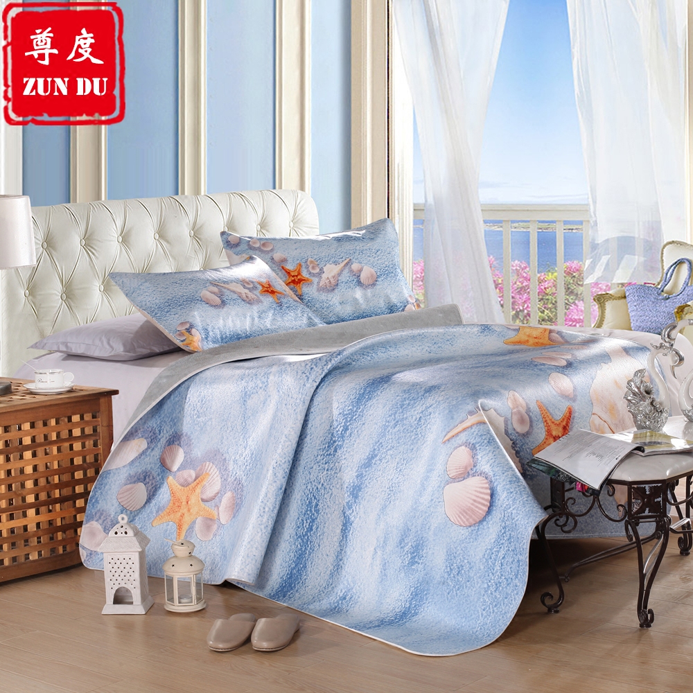 Zundu painted cowhide mat Natural front layer colored buffalo leather cool mat 1.5 meters 1.8 meters soft mat three-piece set