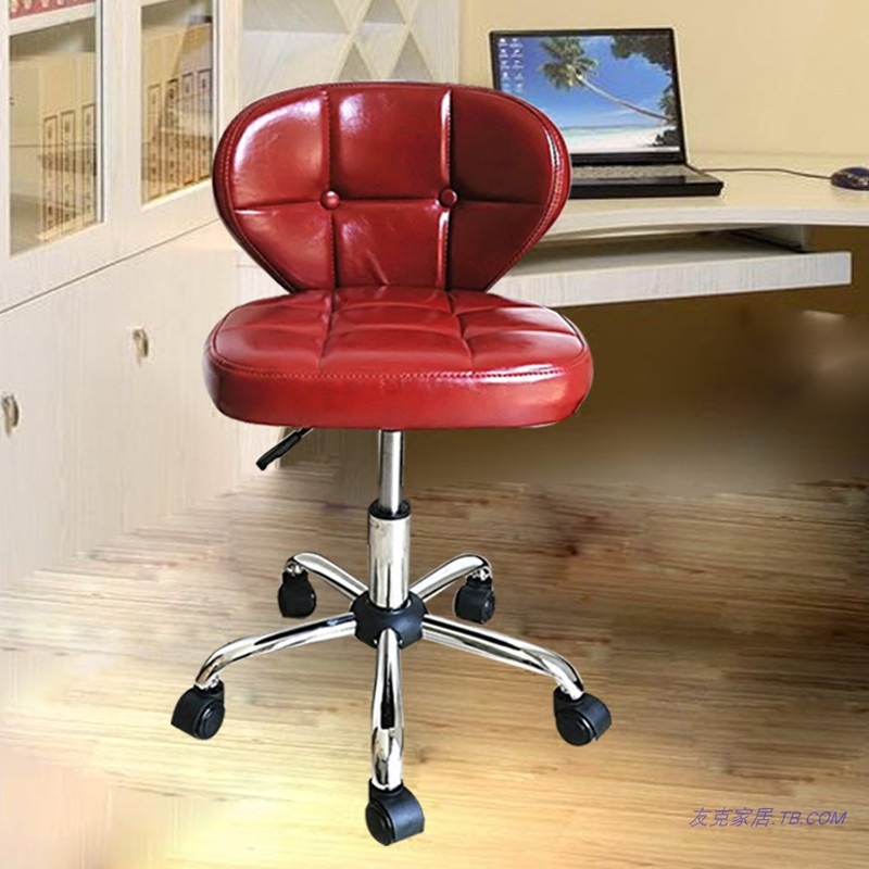 Small computer chair without armrest Lifting small swivel chair Home student study desk pulley backrest chair stool
