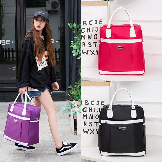 Travel Bag for Women, Korean Style, Short-Distance, Lightweight, Trendy, Simple, Mommy Travel, Waterproof Oxford Cloth Crossbody Small Luggage Bag