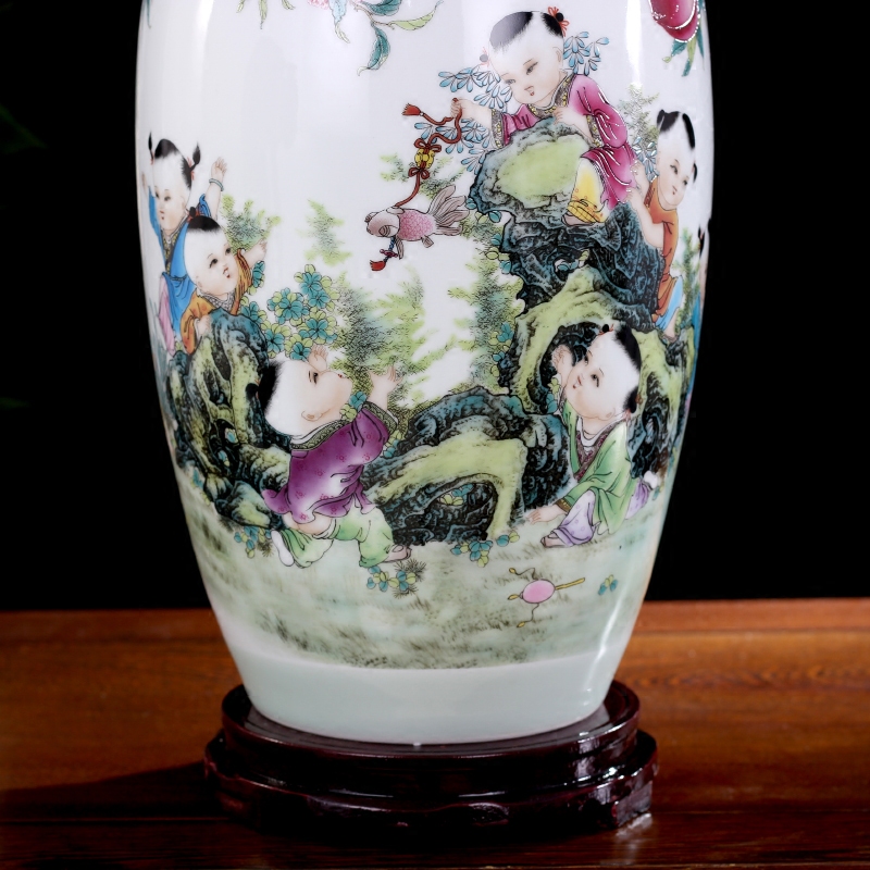 Jingdezhen lad offer celebration ceramic vase household living room office study Chinese dried flowers flower arrangement furnishing articles