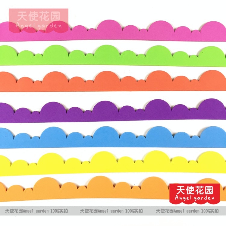 School Kindergarten Decorative Supplies Classroom Wall * railings Blackboard Newspolter photo frame with wave strips * Foamy lace bar