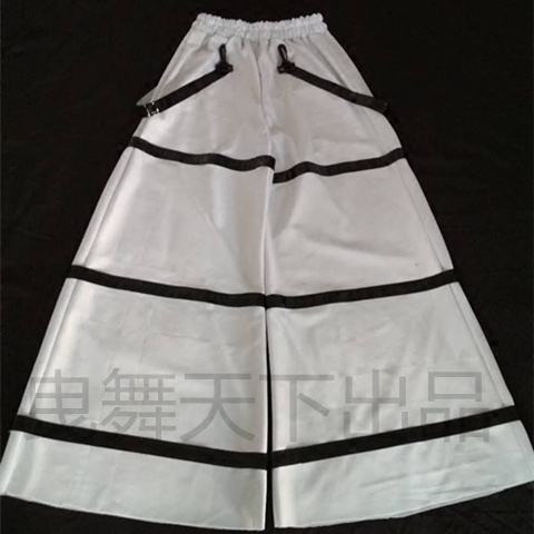 Tiewu Net World's New White Death Pants with Black Reflective Strips, Three Stripes T1M Ghost Dance Pants, Flared Leg, Free Shipping