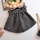 Phiên bản Hàn Quốc của quần short len ​​nữ mùa thu đông 2017 mới mặc co giãn eo cao đan dây hoang chân rộng ống rộng quần short nữ Quần short