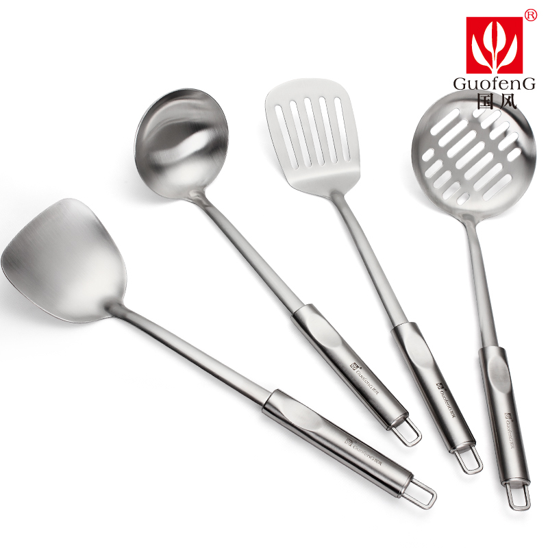 Guofeng 304 stainless steel spatula leak shovel long handle large spoon colander kitchen kitchen utensils cooking cookware set