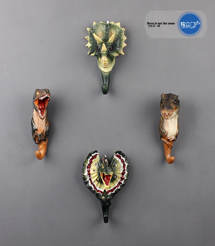 American decoration hook Jurassic Jurassic World Creative resin Animals Model Dinosaur Wall-mounted Cloister Hood Hook