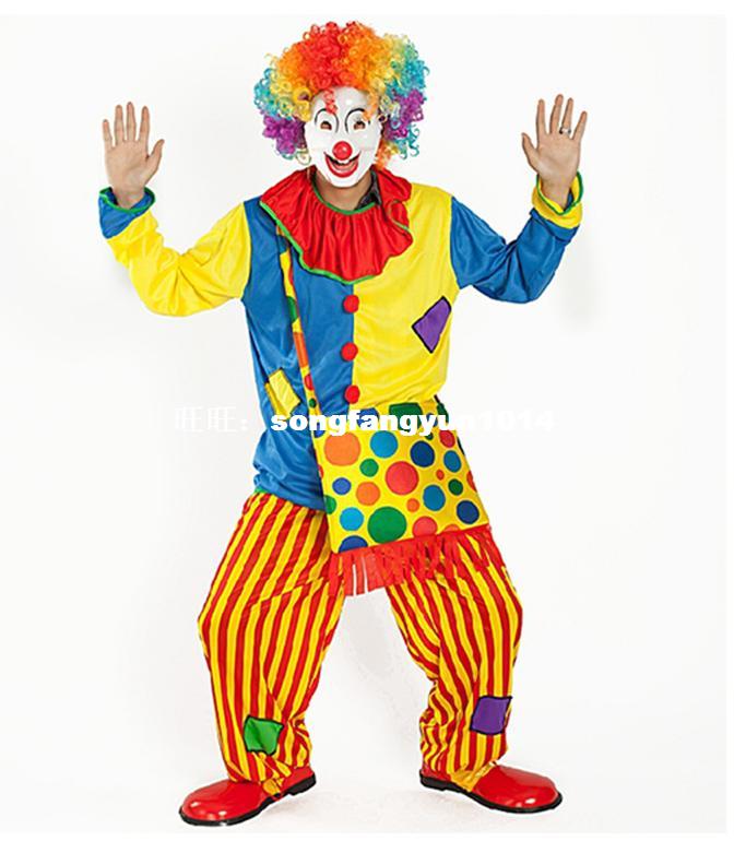 Funny Clown Costumes Cospaly Clown Clothes Suit Circus Costu