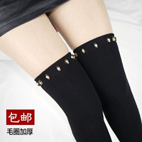 Mùa xuân và mùa thu Mùa đông Terry dày lên trên tất đầu gối Đinh tán xà cạp cá nhân Set Nine Boots Foot Cover tất cao cổ nam