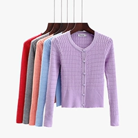 Áo len dệt kim nữ 2018 Thu mới Hàn Quốc Antique Twist Short Short Frag Frag Jacket Áo khoác mỏng áo kiểu nữ đẹp