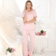 Bộ đồ ngủ nữ 2018 tiêu chuẩn Mỹ mùa xuân và mùa hè Bộ đồ ngủ cotton ngắn tay hai mảnh có thể mặc bên ngoài phục vụ mùa thu đồ bộ thun lạnh Bên ngoài ăn mặc