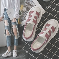 Giày trắng nữ 2018 xuân hè mới phiên bản Hàn Quốc của giày đế bệt đế bệt đế bệt dép bitis nữ