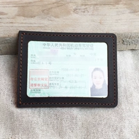 Thẻ da lớp đầu tiên bộ gói thẻ trong suốt gói giấy phép lái xe siêu mỏng trong suốt gói giấy phép lái xe xem thẻ tiện lợi ví nhiều ngăn đựng thẻ