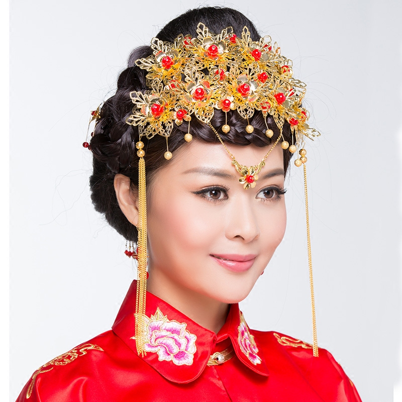 chinese flower ancient costume bridal headdress wedding accessories ancient costume headdress phoenix crown