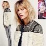Người đẹp bảo vệ 2018 Lin Jiayi Li Xiaoyu với đoạn lông cừu đính cườm lông áo sao cashmere áo khoác lông dáng dài