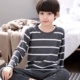 Mùa xuân và mùa thu cotton dài tay đồ ngủ thanh niên học sinh trung học cơ sở cậu bé lớn cậu bé kích thước nhỏ hoạt hình nhà dịch vụ phù hợp