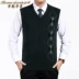 Mùa thu và mùa đông nam cashmere vest ấm áp áo len nam vest len ​​đan len vest nam trung niên vest nam đẹp Dệt kim Vest