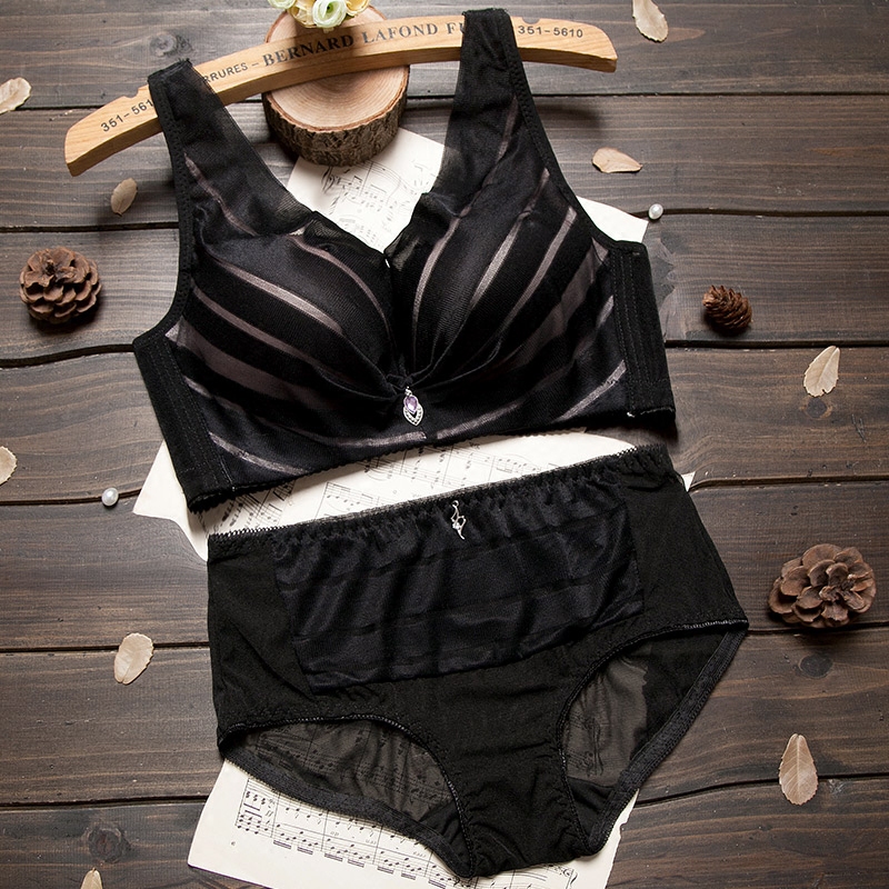 Large Chest Fat Mm Vest-Style Underwear Lady Full Cups Thin size large size Four-row buckle No steel ring Poly-Woo Bra Suit