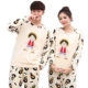 Cặp vợ chồng mùa đông Hàn Quốc đồ ngủ dài tay flannel phim hoạt hình cướp biển dễ thương Wang Lufei nam và nữ người mẫu phù hợp với dịch vụ nhà
