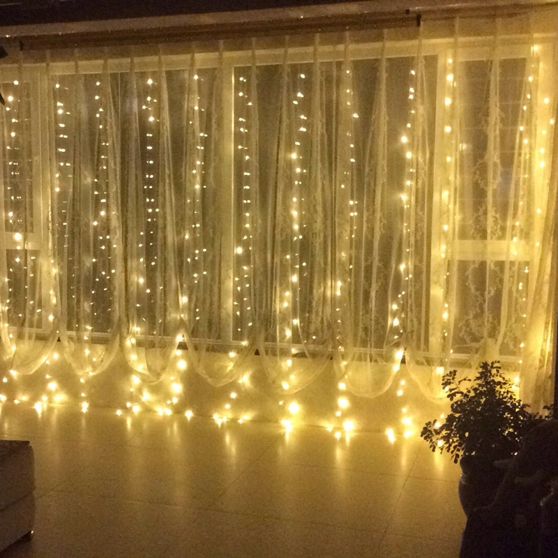 Net Red Curtains Lantern Light String Light Star Girl Room