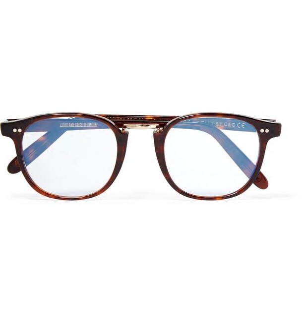 Kingsman + Cutler and Gross D-Shaped Tortoiseshell and Rose Gold Optical Glasses