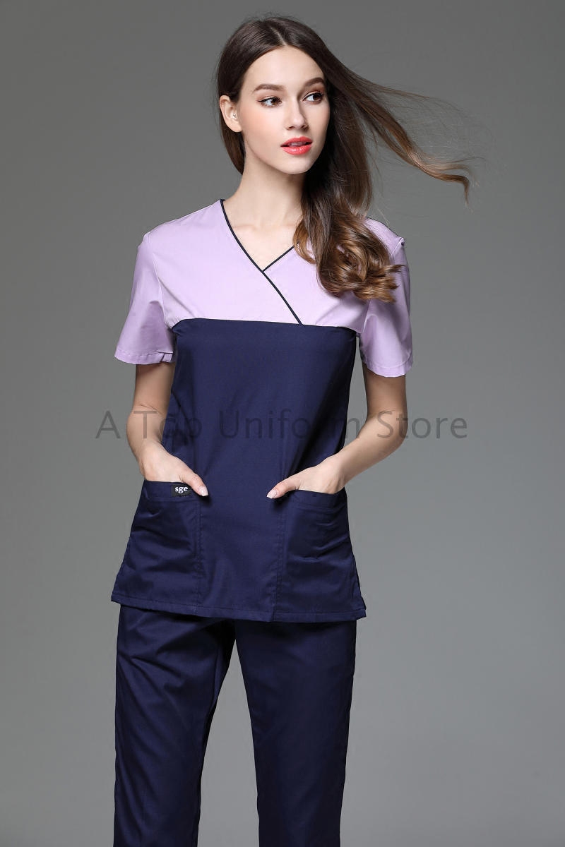 Rose Qige Korean version of the color women's short-sleeved hand wash suit set Medical beauty plastic surgeon brush hand suit surgical gown