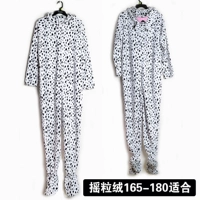 Mùa thu và mùa đông lông cừu trùm đầu chân nam và nữ dịch vụ jumpsuit nhà cộng với kích thước cộng với quần áo jumpsuit dài tay béo bộ đồ sz to cho nam