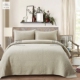 Huy hiệu retro châu Âu quilted bởi ba bộ kaki rắn màu thêu giường bìa bông mô hình trang trí phòng quilt ga trai giuong Trải giường