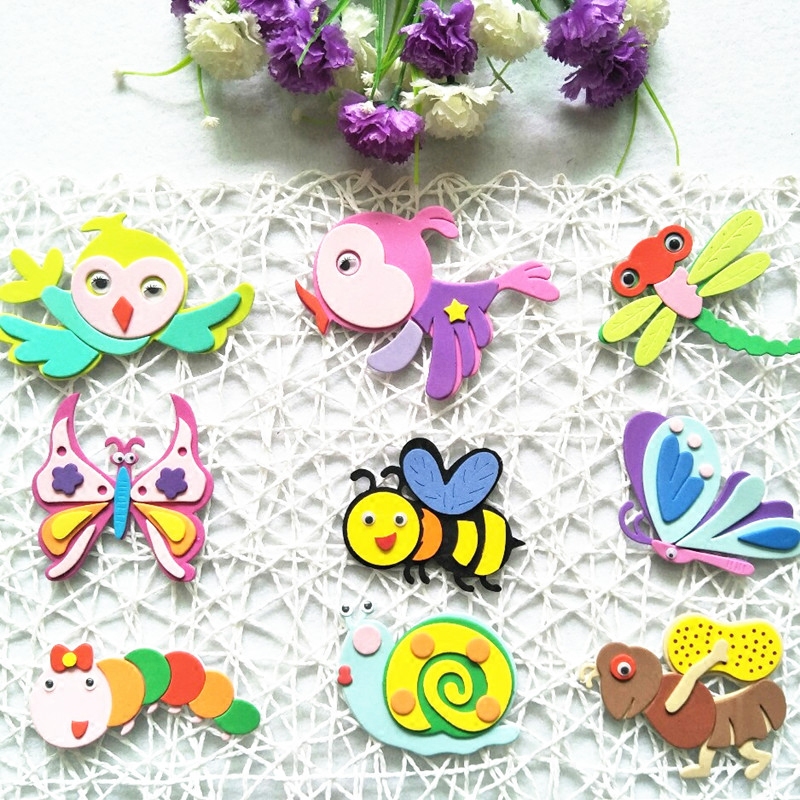 Kindergarten Classroom Environment Placement Materials Foam Three-dimensional Butterfly Cartoon Insect animal dragonfly ladybug ants
