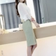 Mùa hè trắng cổ áo phù hợp với váy nữ khí chất kinh doanh OL chuyên nghiệp váy nữ hông cao eo hai mảnh thủy triều - Bộ đồ đồ bộ ống rộng Bộ đồ