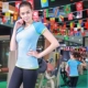 Sọc Slim Thở mồ hôi Thể dục Căng thẳng Làm khô nhanh Chạy áo thun Nữ ngắn tay thường xuyên Thể thao hàng đầu Mặc Yoga