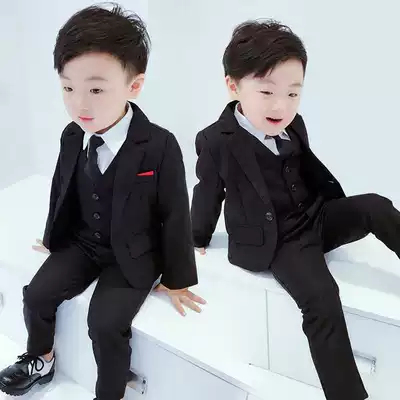 Children's dress British small Suit 2 boys' suit three-piece set 4 little boy vest 5 Autumn 6-year-old flower girl suit 7